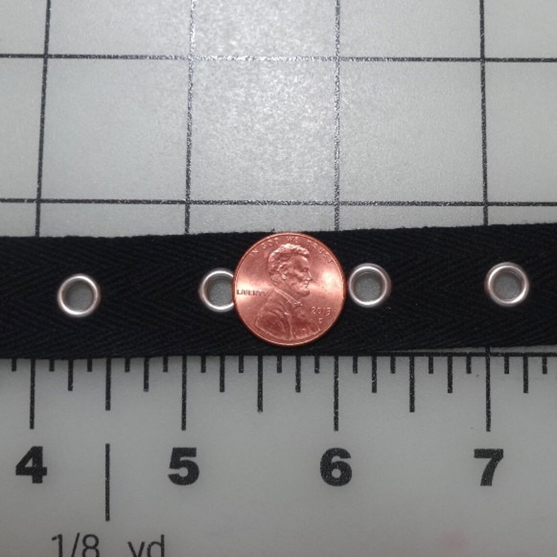 3/4 Inch Black Eyelet Grommet Twill Tape Nickel Eyes 3/16 Etsy