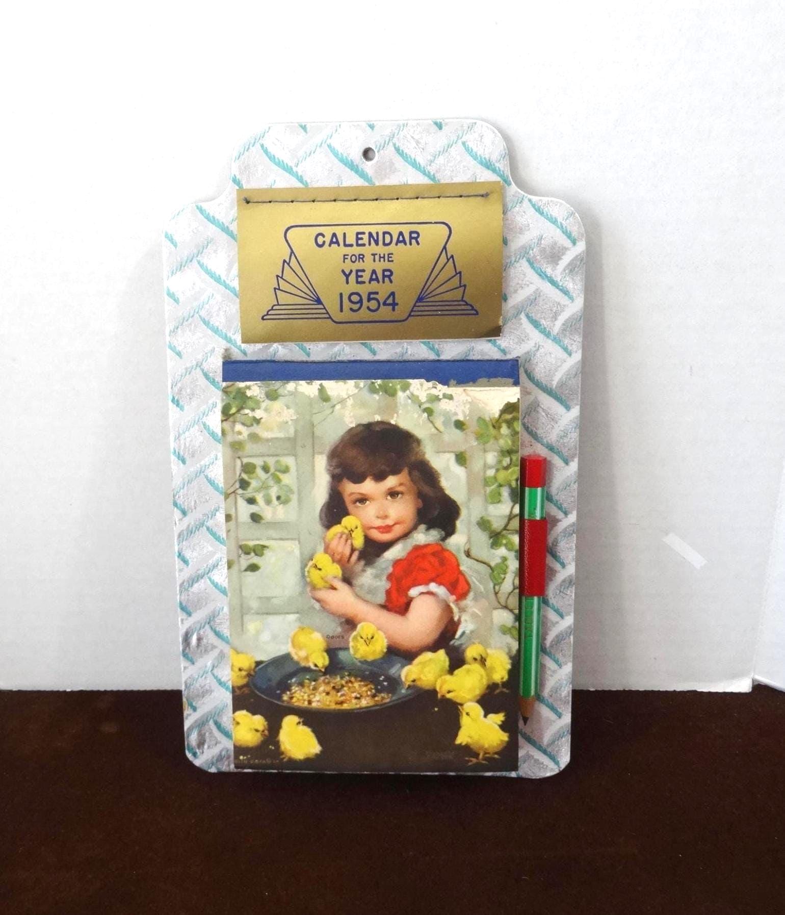 Vintage 1954 Calendar - Etsy