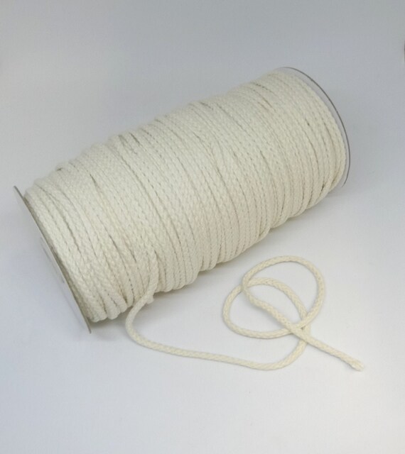 NATURAL Cotton Drawstring Cord, In 2-YARD INCREMENTS, No Core, 1/4 Inch  Wide, Sewing, Lace-Up, Grommets, Hoods