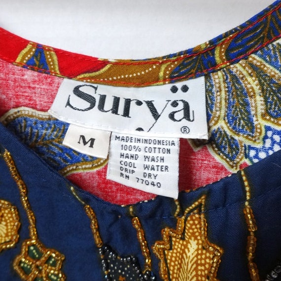 1992 Surya 3 Piece Suit with Beads, Cotton, Mock … - image 10