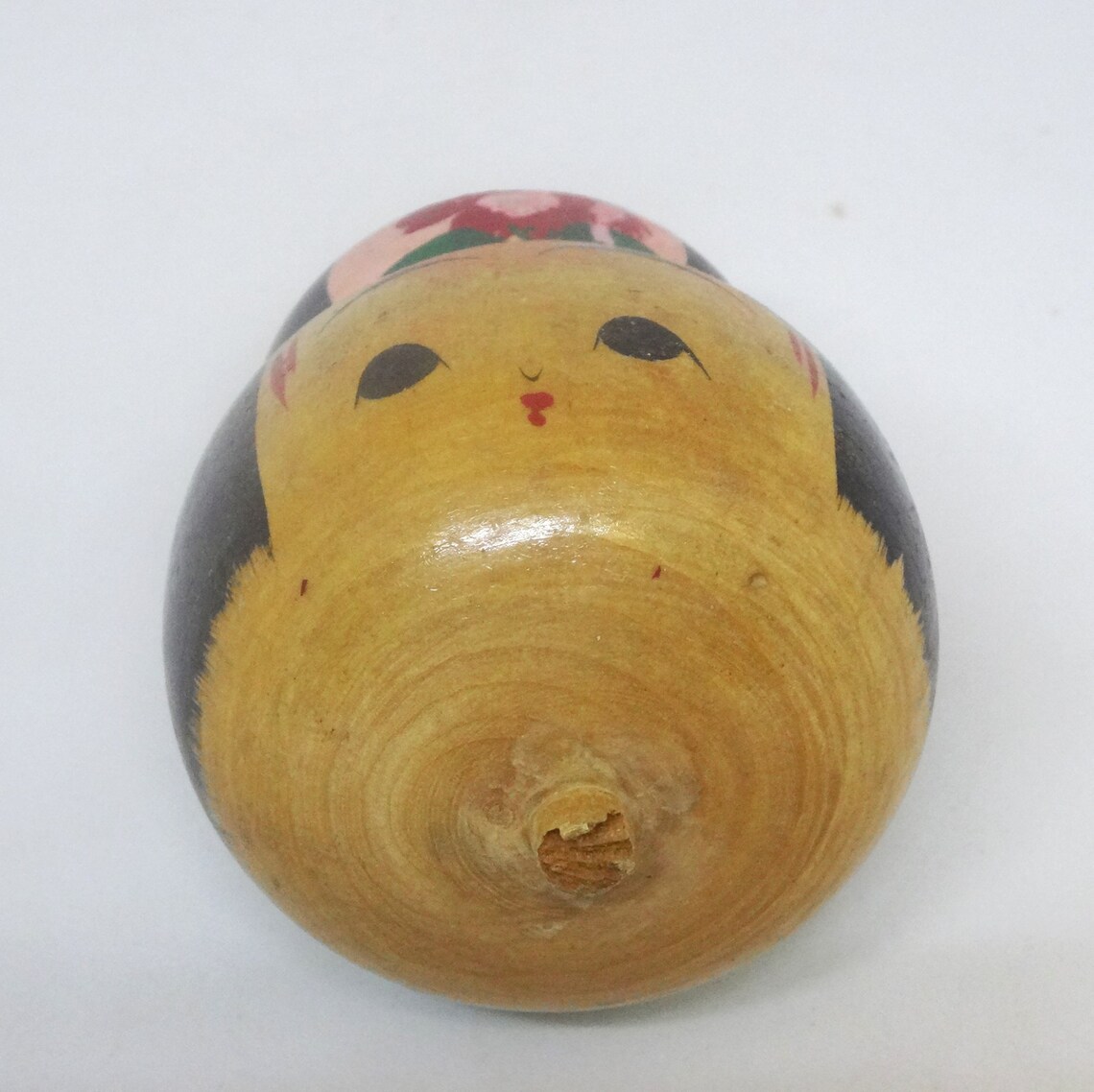 Painted Wood Doll Head From Dowel Rod Pretty Girl With Etsy