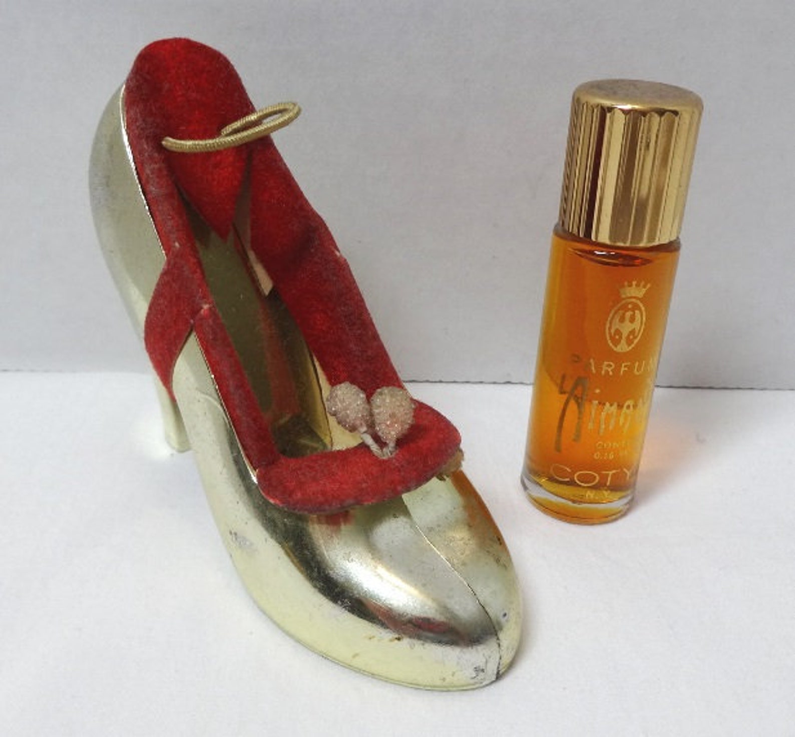 1950s L'Aimant Parfum with Shoe By Coty .16 oz. Full | Etsy