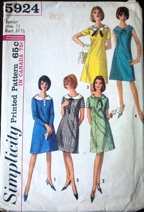 Simplicity 5924 Pattern for Junior & Misses Dress Size 11 | Etsy