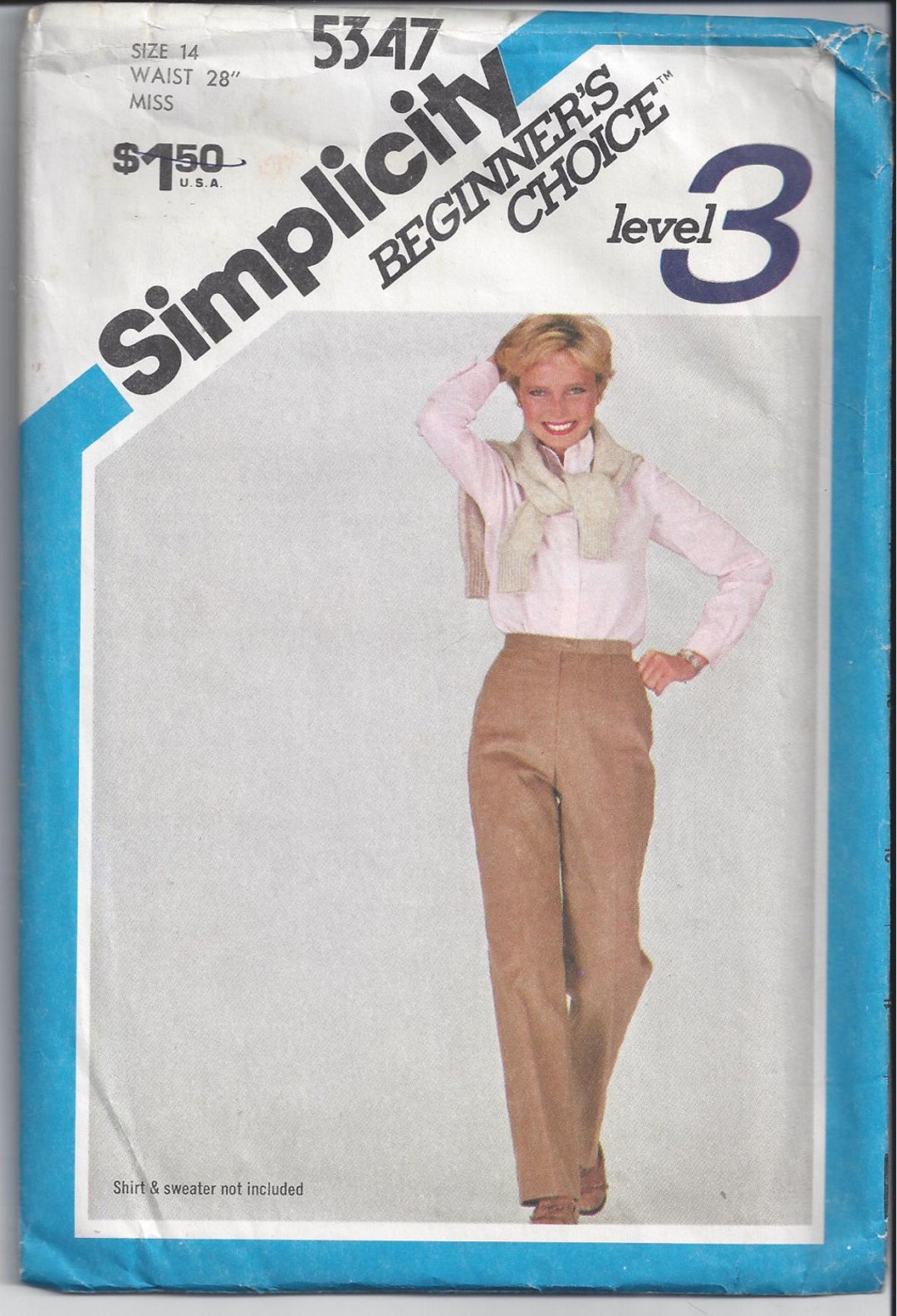 Simplicity Pattern 5347 Simplicity 5347 Pattern for Misses' Pants, Size 14. Beginner's Choice ...