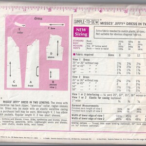 Simplicity 8335 Pattern for Misses' Jiffy Dress in 2 Lengths, Size 12, From 1969, Home Sewing Pattern, Vintage Pattern, 1969 Fashion Sewing image 2