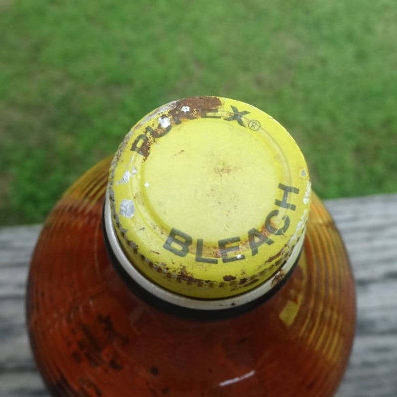 1950s Amber Purex Chlorine Bleach Quart Bottle With Lid 10 Etsy