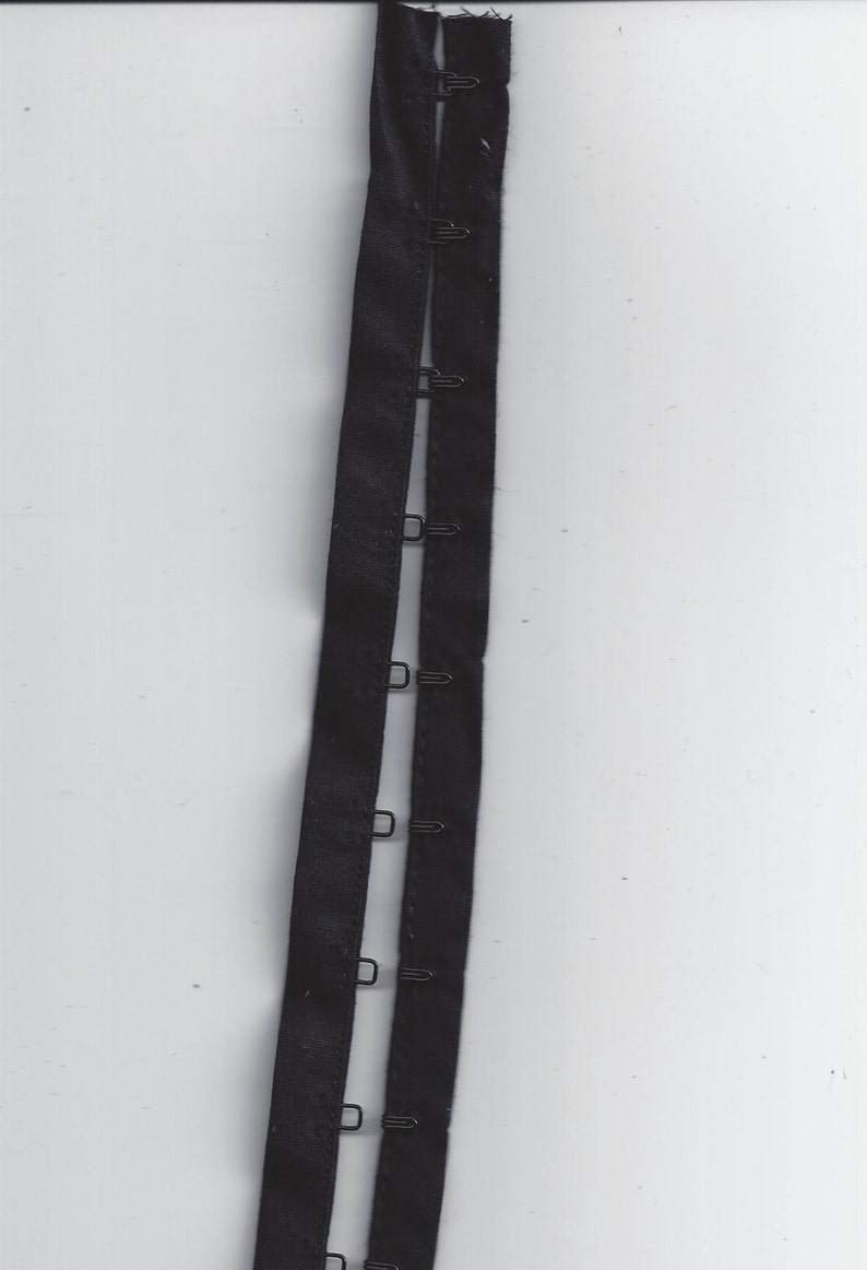 BY the FOOT One Inch Black Hook /& Eye Tape Crafts Cotton with Enamel Hooks Sewing Projects Steampunk Dresses Lingerie Eyes