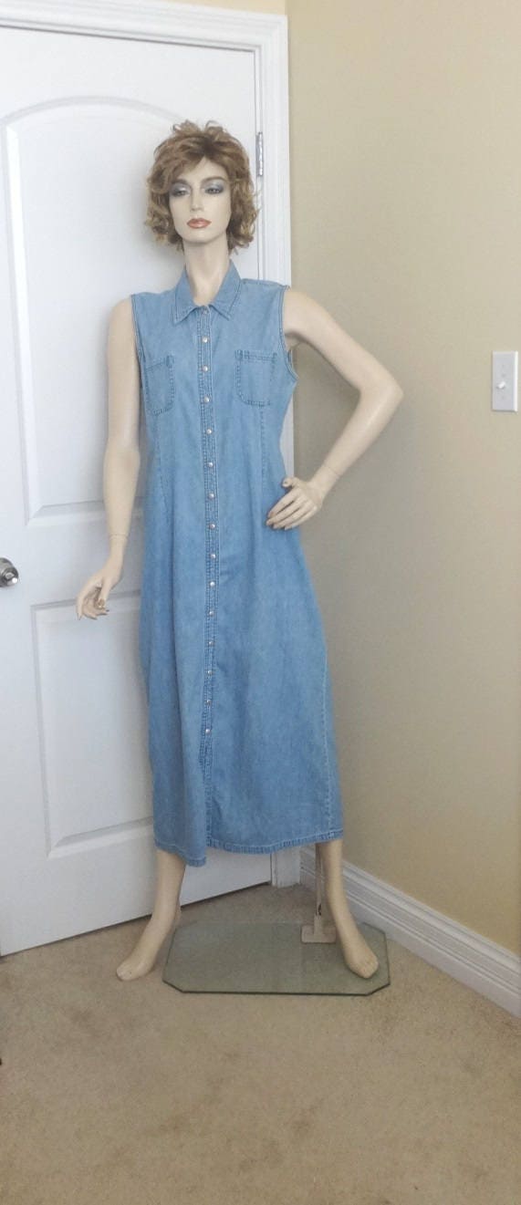 1990s Casual Corner Annex Denim Dress 