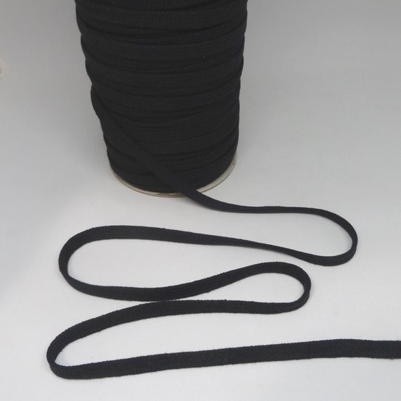 3 Yard Cut of BLACK Cotton Braided Flat Drawstring Cord, 3/8 Inch Wide,  Lace-ups, Grommets, Hoods, Sewing Supply -  Canada