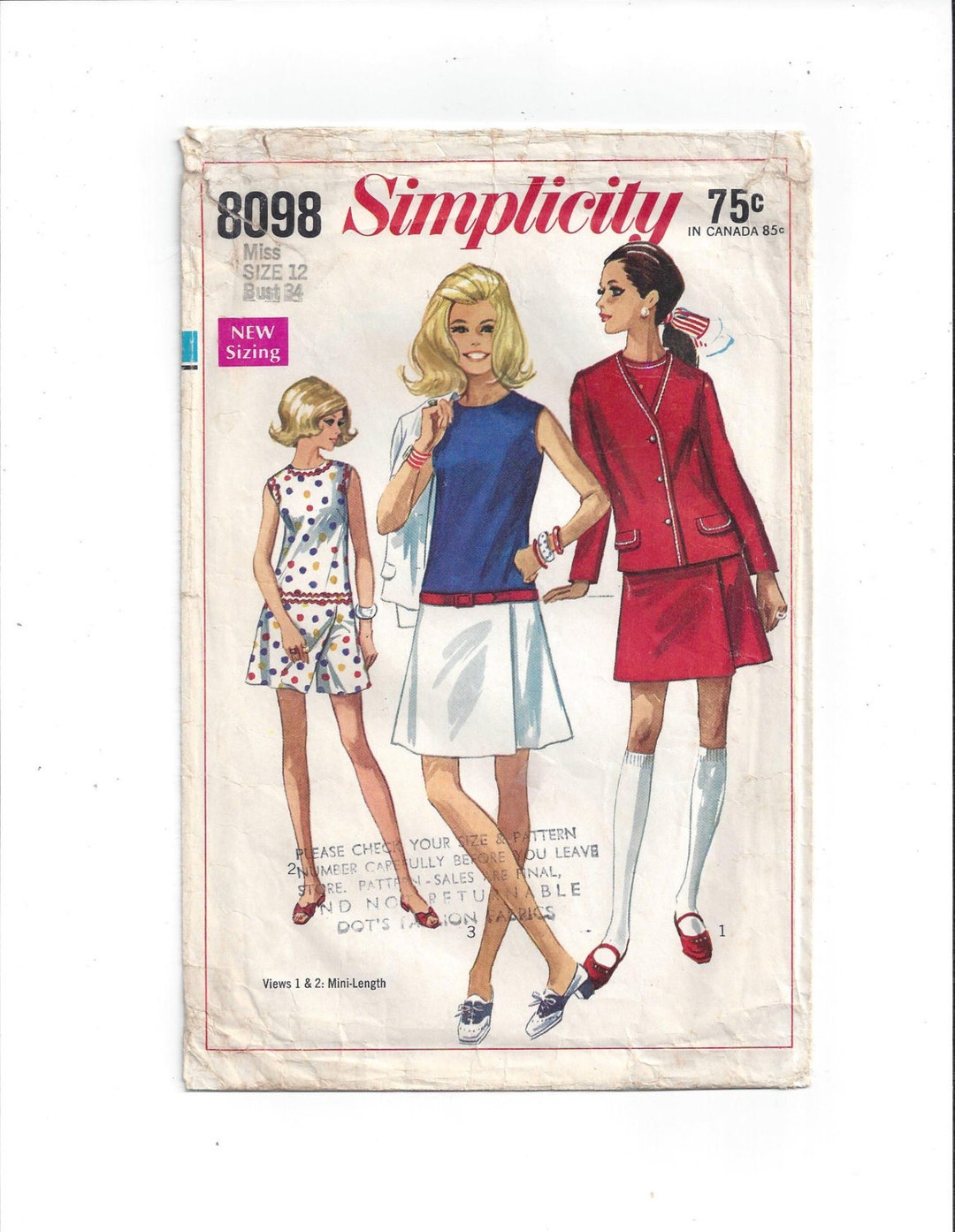 Simplicity 8098 Pattern for Misses' Culotte Dress, 2 Lengths, Unlined ...