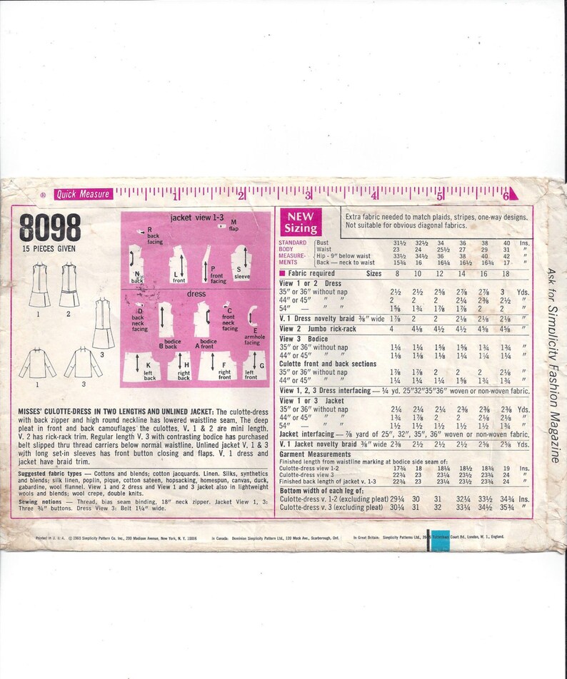 Simplicity 8098 Pattern for Misses' Culotte Dress, 2 Lengths, Unlined ...