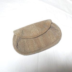 1940s Beaded Evening Bag or Small Purse with Loop for Belt & Mirror, 1940s Fashion Accessory, Formal or Evening Bag, Upcycle