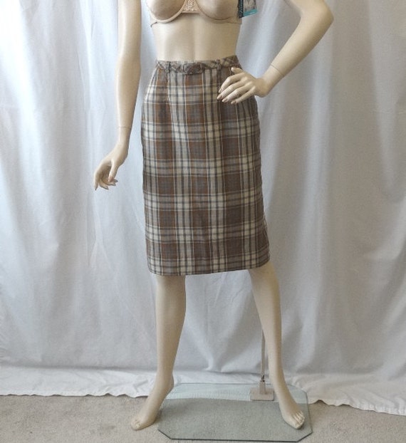 1960s Jantzen Pencil Skirt, Lined, Size 12, Brown… - image 1