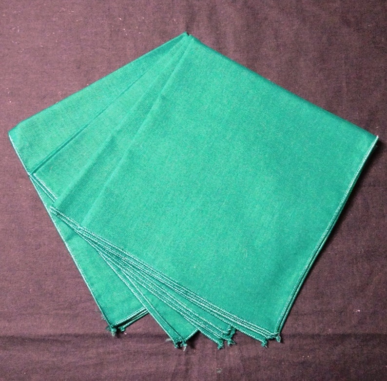 1980s Forest Green Luncheon Napkins Set of 4 in Poly Cotton Etsy