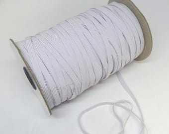 WEISS geflochtenes Gummiband in 2-YARD-Schritten, 1/4 Zoll breit, Polyester und Gummi, Nähen, Gesichtsmasken, Kleidung, Kunsthandwerk