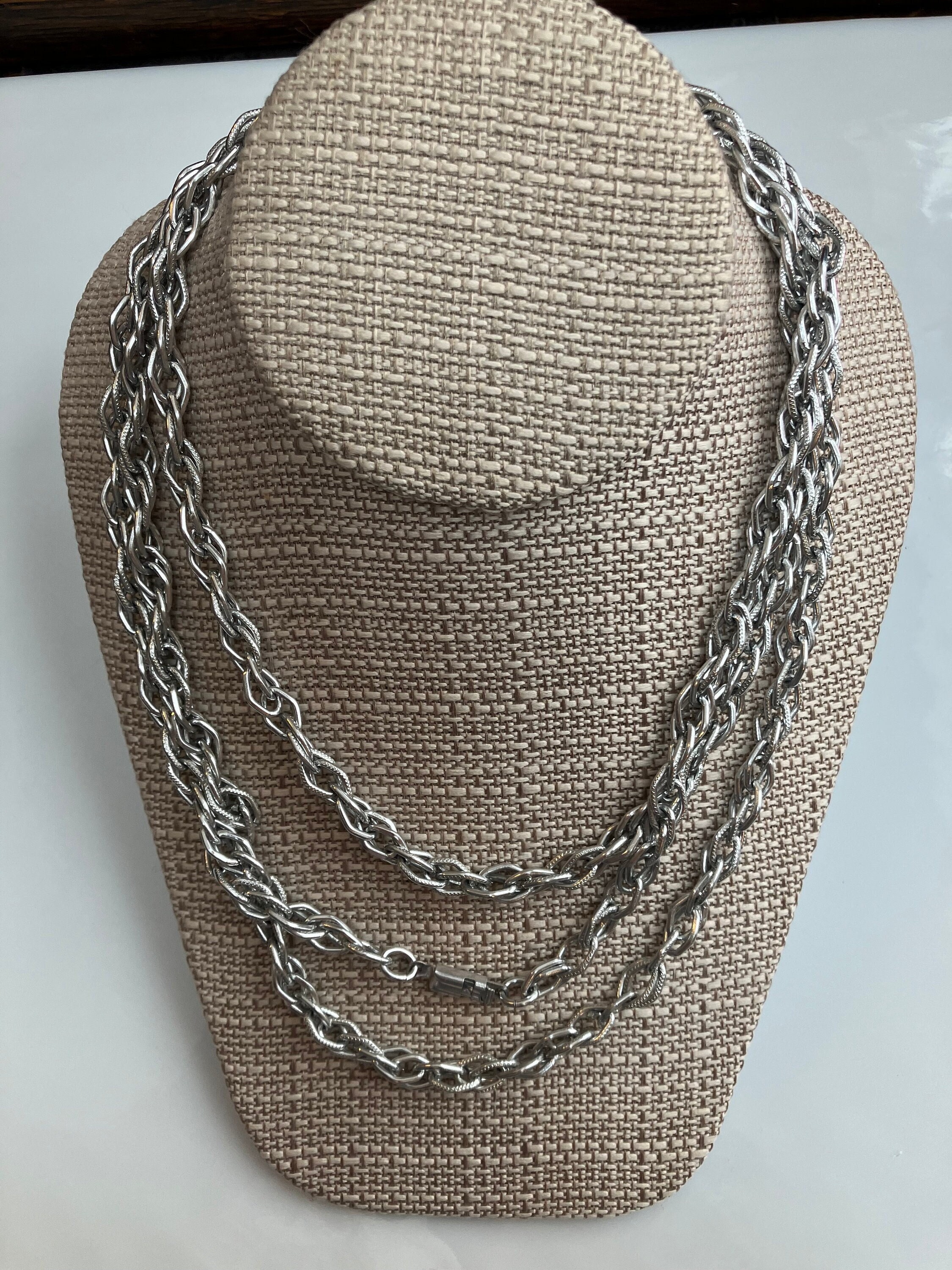 West Germany Double Link Chain Necklace in Silver Tone, 55 Inches Long, Vintage Costume Jewelry or Belt, 1960s 1970s, Upcycle Supply, Signed - Etsy West Germany Double Link Chain Necklace in Silver Tone, 55 Inches Long, Vintage Costume Jewelry or Belt, 1960s 1970s, Upcycle Supply, Signed - Etsy