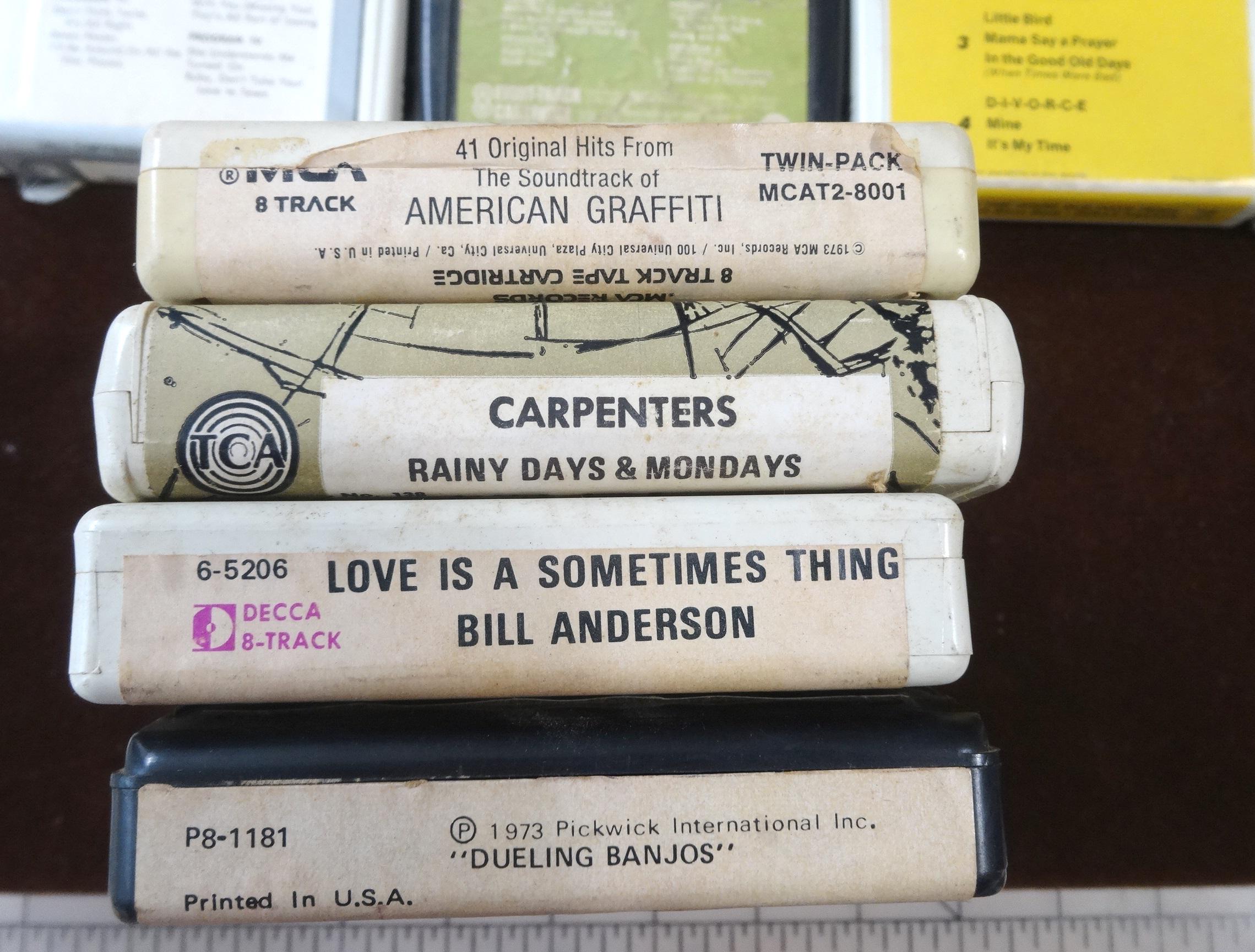 8 Track Tapes From 1970s, Choice of Carpenters, Hair, Dueling