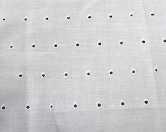 Vintage Wide Eyelet Lace Trim, 46 x 15 Inches, Upcycle Textiles, Heirloom Clothing