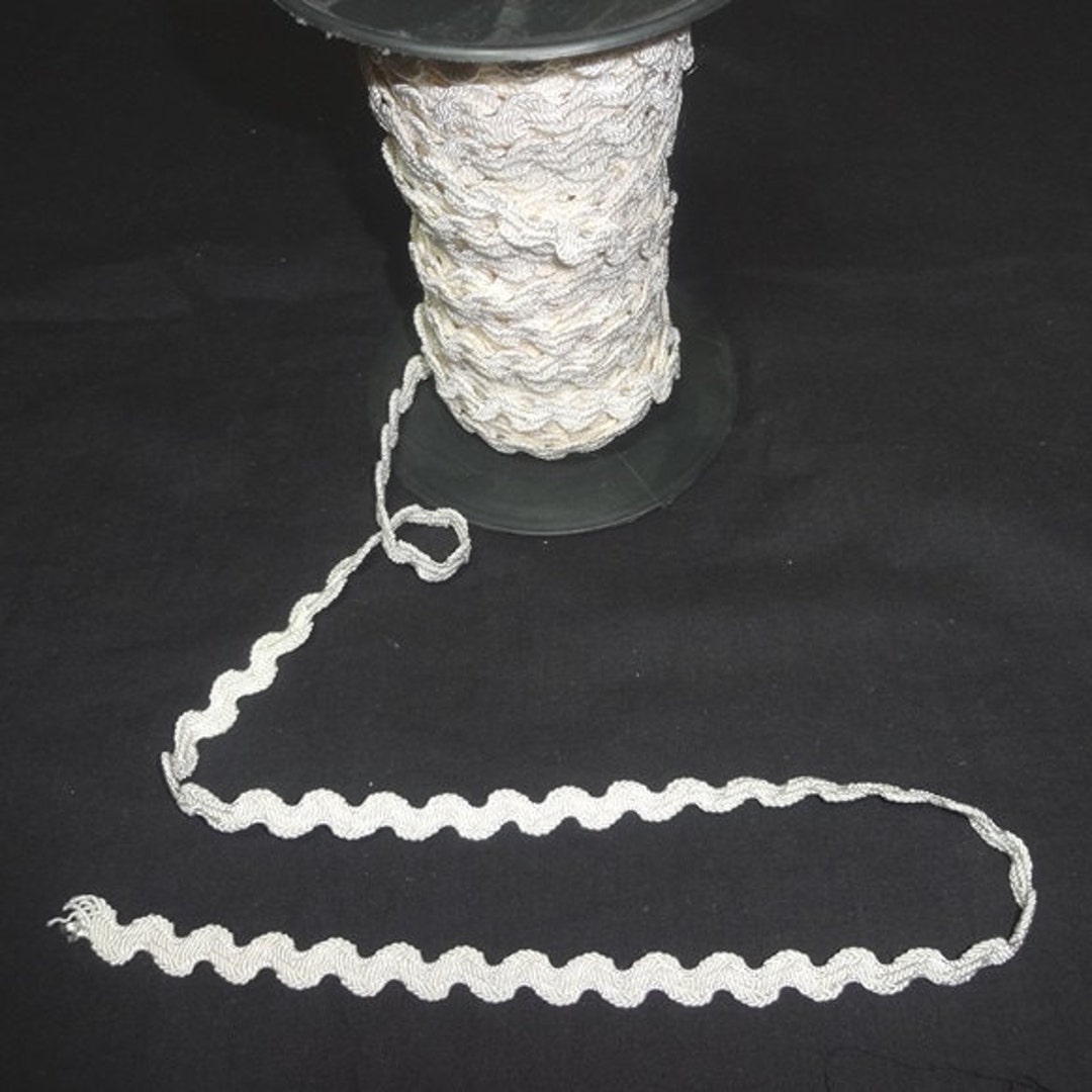 Ivory Flat Braid Trim in Rick Rack Shape in 2-YARD Increments, 1/2 Inch ...