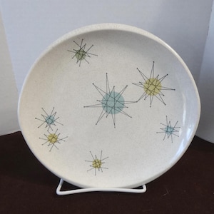 Franciscan Ware Starburst Salad Plate, 8 x 7 5/8 Inch, Atomic Design, Mid Century Modern Dishes, Pottery Wares, Made USA, Upcycle Dining