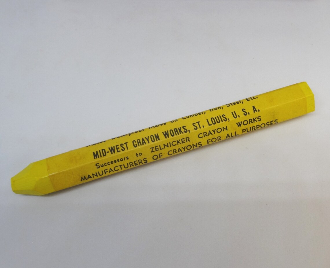 Elson Lumber Crayons in Original Box 11 Total Soft Yellow Etsy