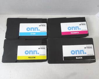 4 OMN Ink Cartridges Compatible with HP Printers, Yellow, Magenta, Cyan, Black, All XL, New Unused, Upcycle Supply, Replaces 950 & 951