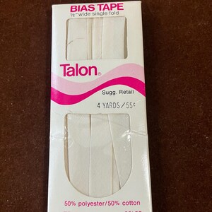 Choice of Packaged, Single Fold Bias Tape, 4 Yard Pack, Poly Cotton Blends, Home Sewing Notions Trim, Vintage 1970s, Upcycle image 2
