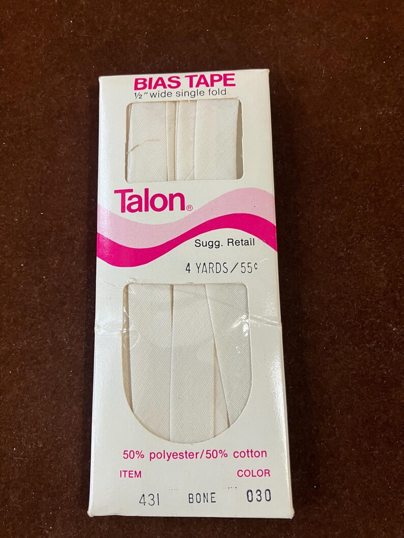 Choice of Packaged, Single Fold Bias Tape, 4 Yard Pack, Poly Cotton Blends, Home Sewing Notions Trim, Vintage 1970s, Upcycle image 2