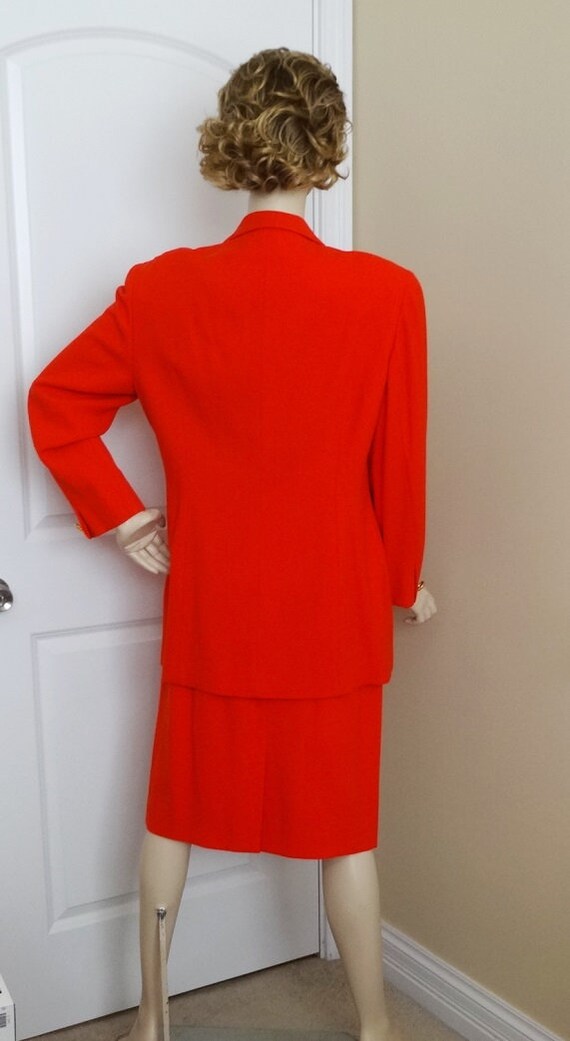 Anne Klein Misses' Career Suit in Orange Wool Ble… - image 3