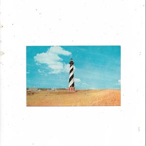 Cape Hatteras Island Lighthouse Postcard, Cape Hatteras National Seashore, North Carolina, Unposted, Travel Souvenir, From 1950s, Upcycle