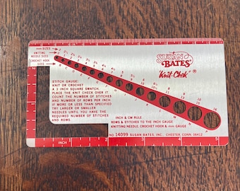 Regla de 5,25 pulgadas Knit Chek de Susan Bates para ganchos de crochet y agujas de tejer, incluye 10 mm, n.º 14099, aluminio, regalo de costura reciclada