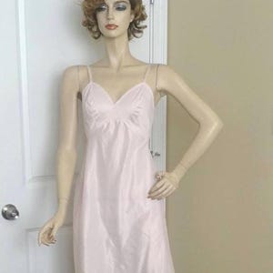 1960s Full Slip by Van Raalte Dupont Nylon Petticoat in Pink, Lace Trim, Shimmer Taffeta Nylon, Size 34, Lace Trim, Vintage Lingerie