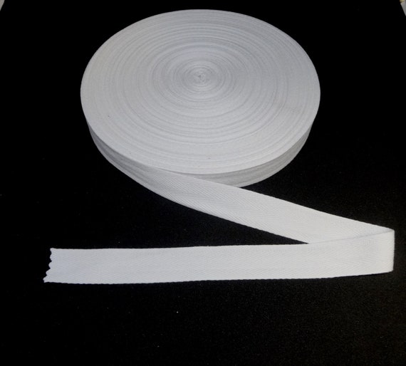 Ruban Coton Sergé Chevron 2,5 Cm / 3,8 Cm / 5,1 Cm – 9,1 M – 100% Coton Naturel – Idéal Couture, Renfort, Décoration, Emballage Cadeau