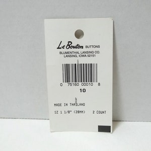 Card of Le Bouton Buttons Large 2 Hole Sew Through Size 1 - Etsy