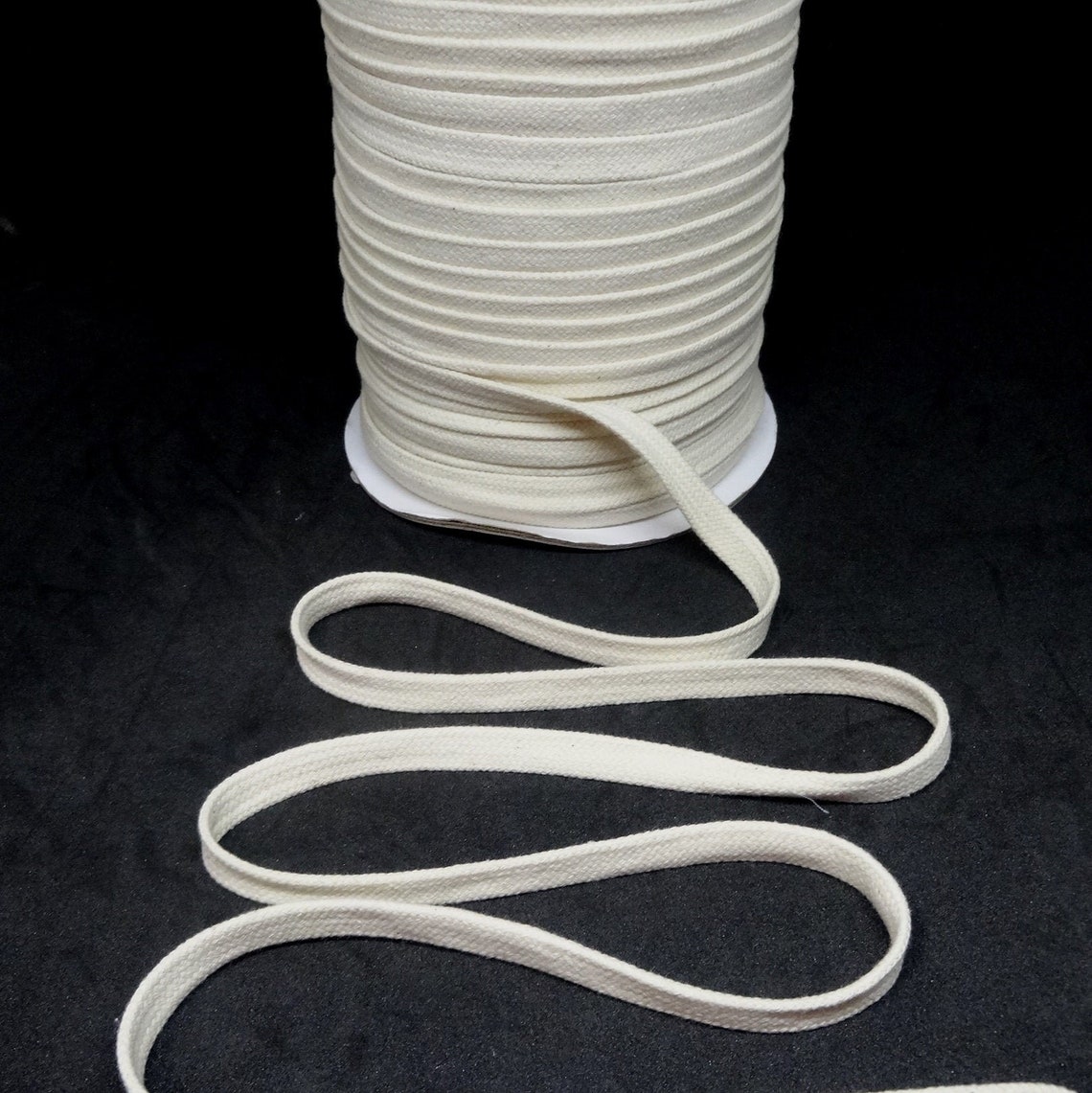 NATURAL Cotton Braided Flat Drawstring Cord BY the YARD 3/8 - Etsy UK