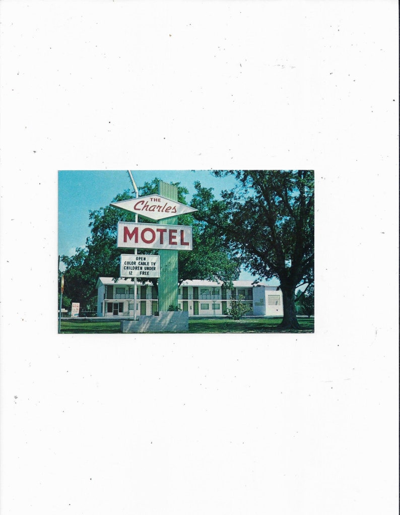 1960s Charles Motel Postcard Adel Unposted Etsy