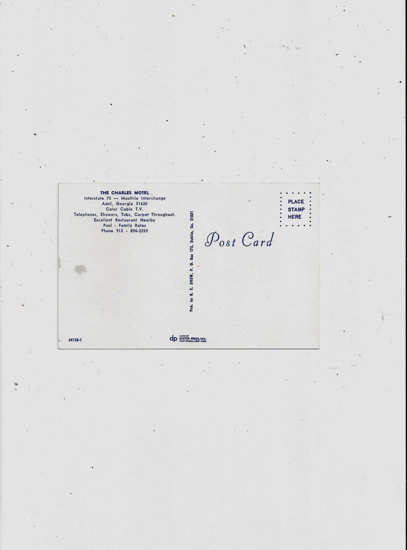 1960s Charles Motel Postcard Adel Unposted Etsy