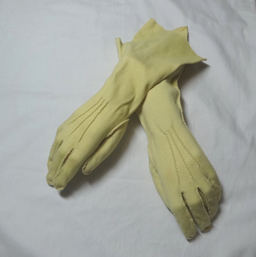 1960s Kayser Gloves in Yellow Bracelet Length Outside Etsy