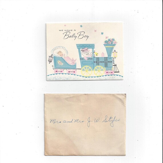 1940s Or 1950s Baby Boy Announcement Card By American Greeting Etsy