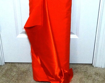 Orange, robe faisant tissu satiné en polyester, par yard, poids moyen, 44/45 pouces de large, costumes, demoiselles d'honneur, bal, tenues de soirée