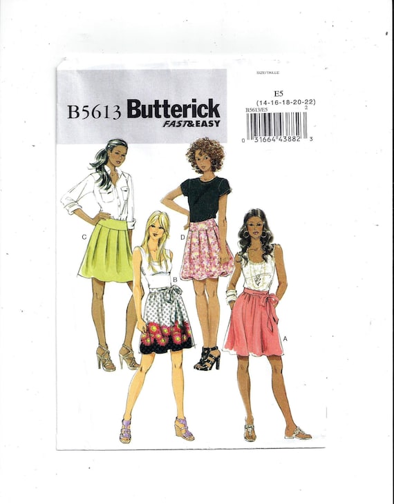 Slightly flared skirt and sash pattern Very Easy Misses' Above Knee Skirt Pattern Ladies Sizes: 6 Butterick 5613 8 10 12 Slightly flared skirt and sash pattern Very Easy Misses' Above Knee Skirt Pattern Ladies Sizes: 6 Butterick 5613 8 10 12
