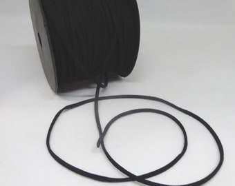 BLACK Faux Suede Drawstring Cord In 2-YARD INCREMENTS, 1/8 Inch or 3mm Wide, Sewing, Lace-Ups, Grommets, Hoods, Lingerie, Hats, BolosMore
