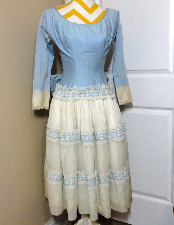 1950s Dress, Original Taffy's of California Blue … - image 3