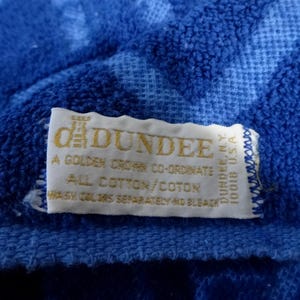 Dundee Lettering Blue Royal Blue Jacquard Terrycloth Fringed Bath Towel & 2 Hemmed Washcloths ...