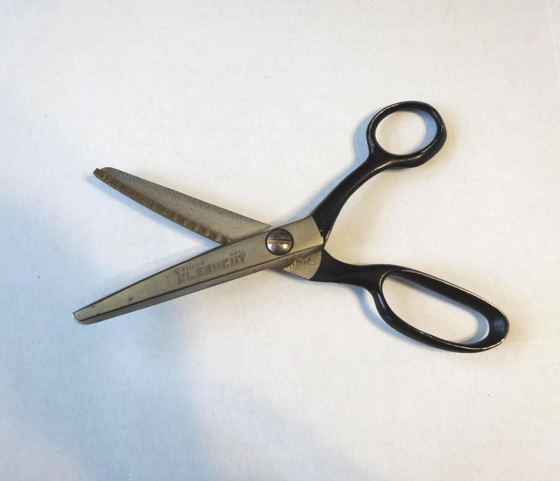 1950s Deluxe Kleencut Pinking Shears Chrome Steel, Made in USA