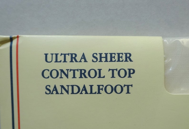 Hook Size Tall 1993 Ultra Sheer Pantyhose Stockings in Ivory by J Vintage Clothing Hosiery Sandalfoot G Control Top Unopened Package