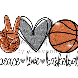 Peace love basketball png digital filebasketball printable