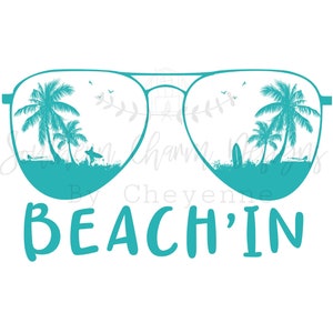 BEACH’IN Sunglasses beach Silhouette PNG download for sublimation or screens