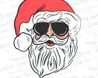 Cute Santa Cool Santa PNG digital download for sublimation or screens