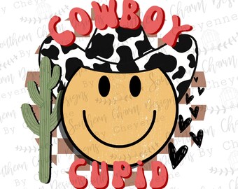 Cowboy Cupid Boys Valentines Day PNG Digital download for sublimation or screens